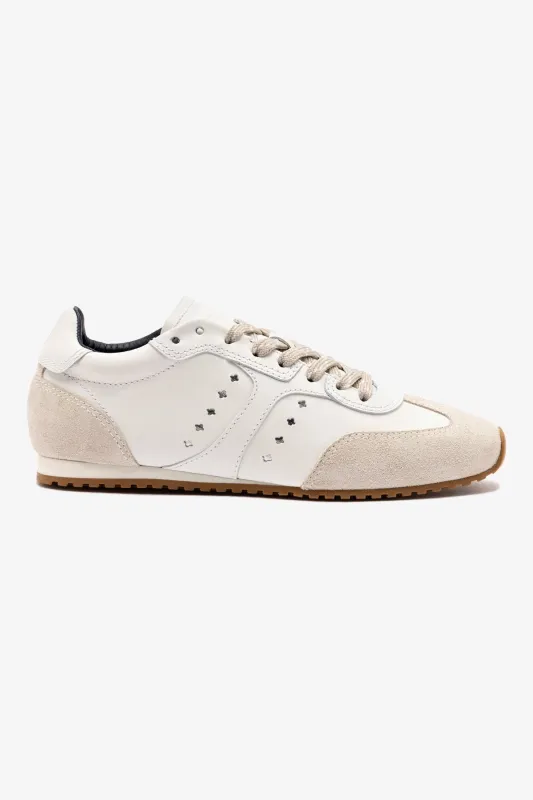 Stella Sneaker In White Leather sold by Larroude
