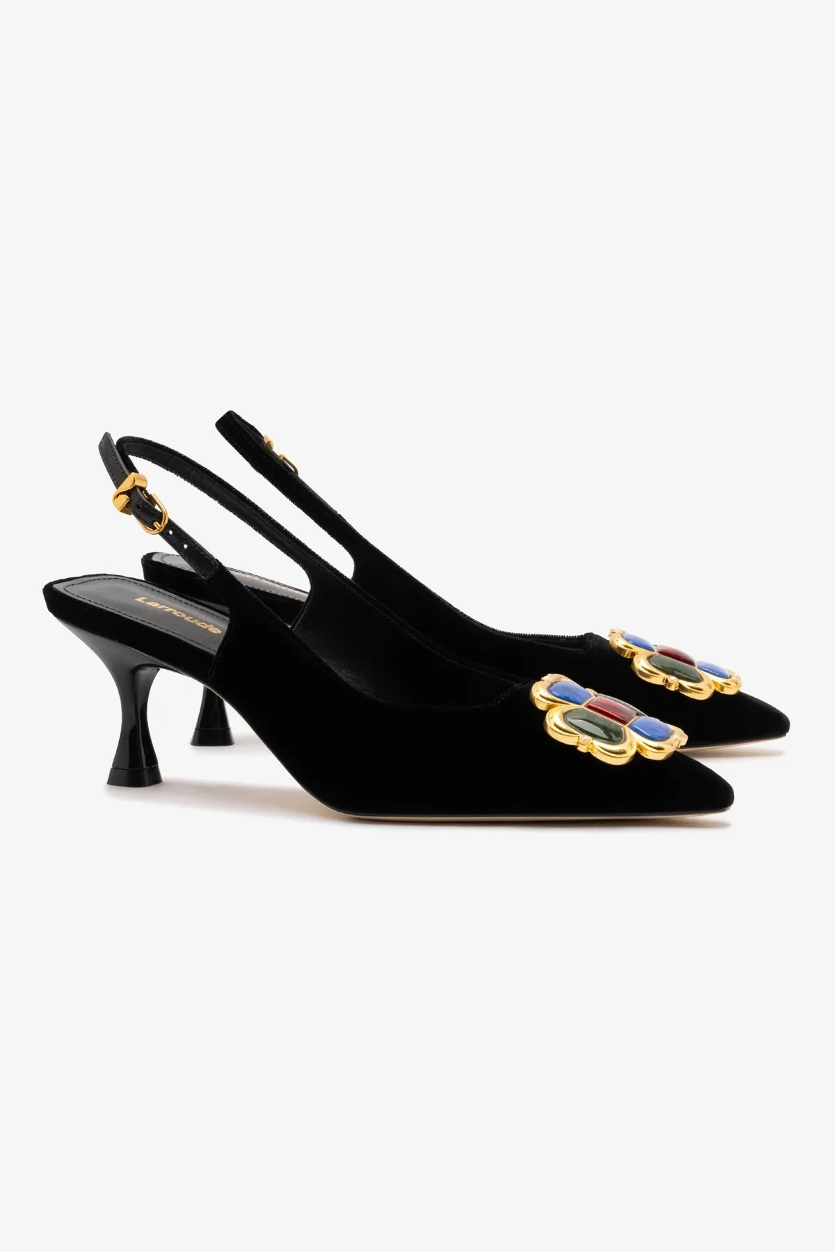 Chrissy Low Pump In Black Velvet sold by Larroude product image thumbnail 3