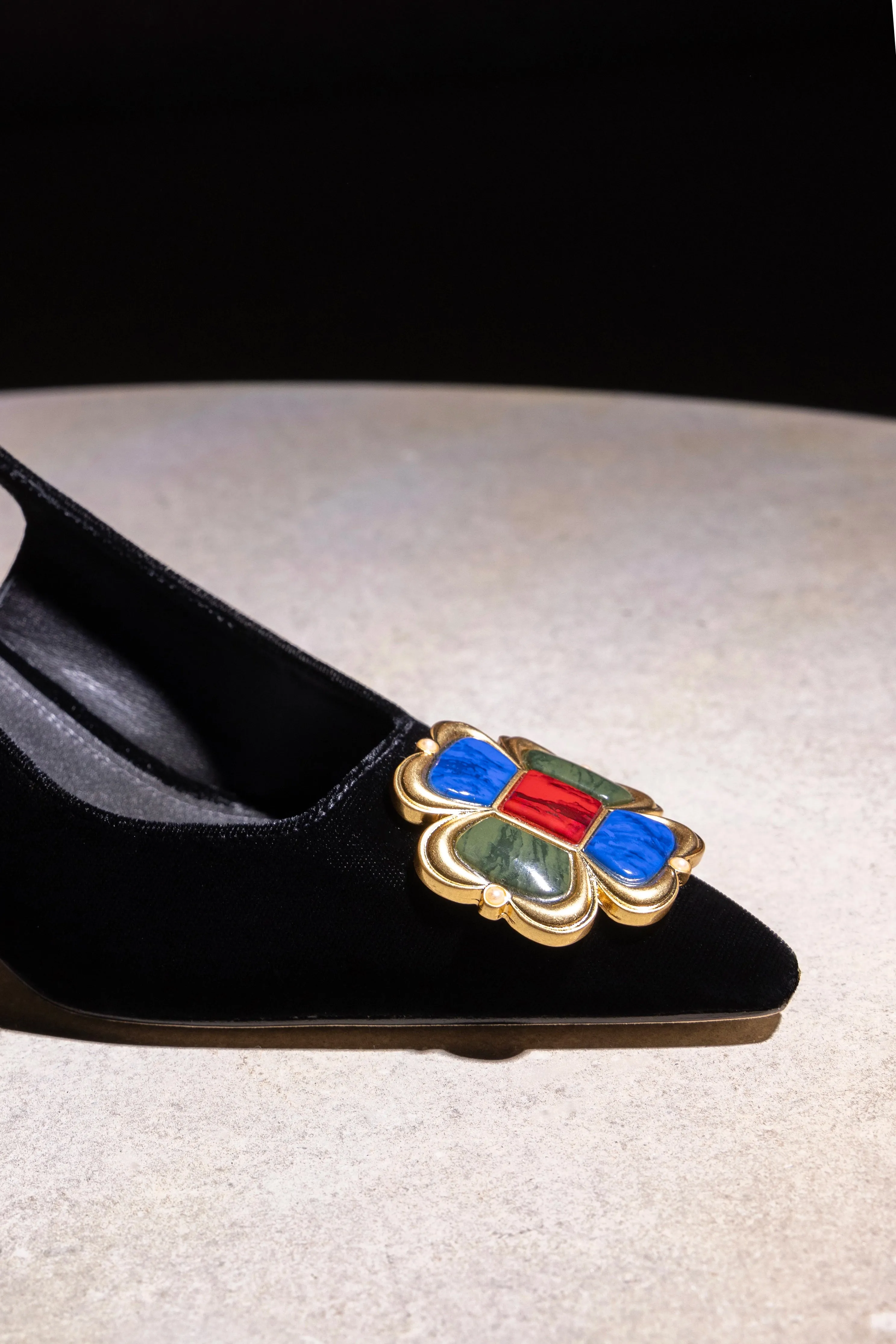 Chrissy Low Pump In Black Velvet sold by Larroude product image thumbnail 2