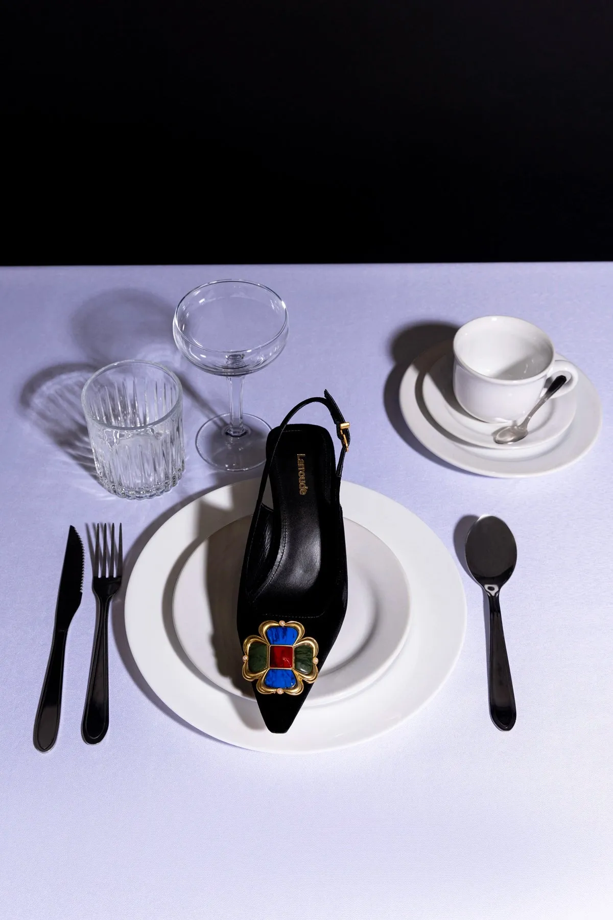 Chrissy Low Pump In Black Velvet sold by Larroude product image thumbnail 5