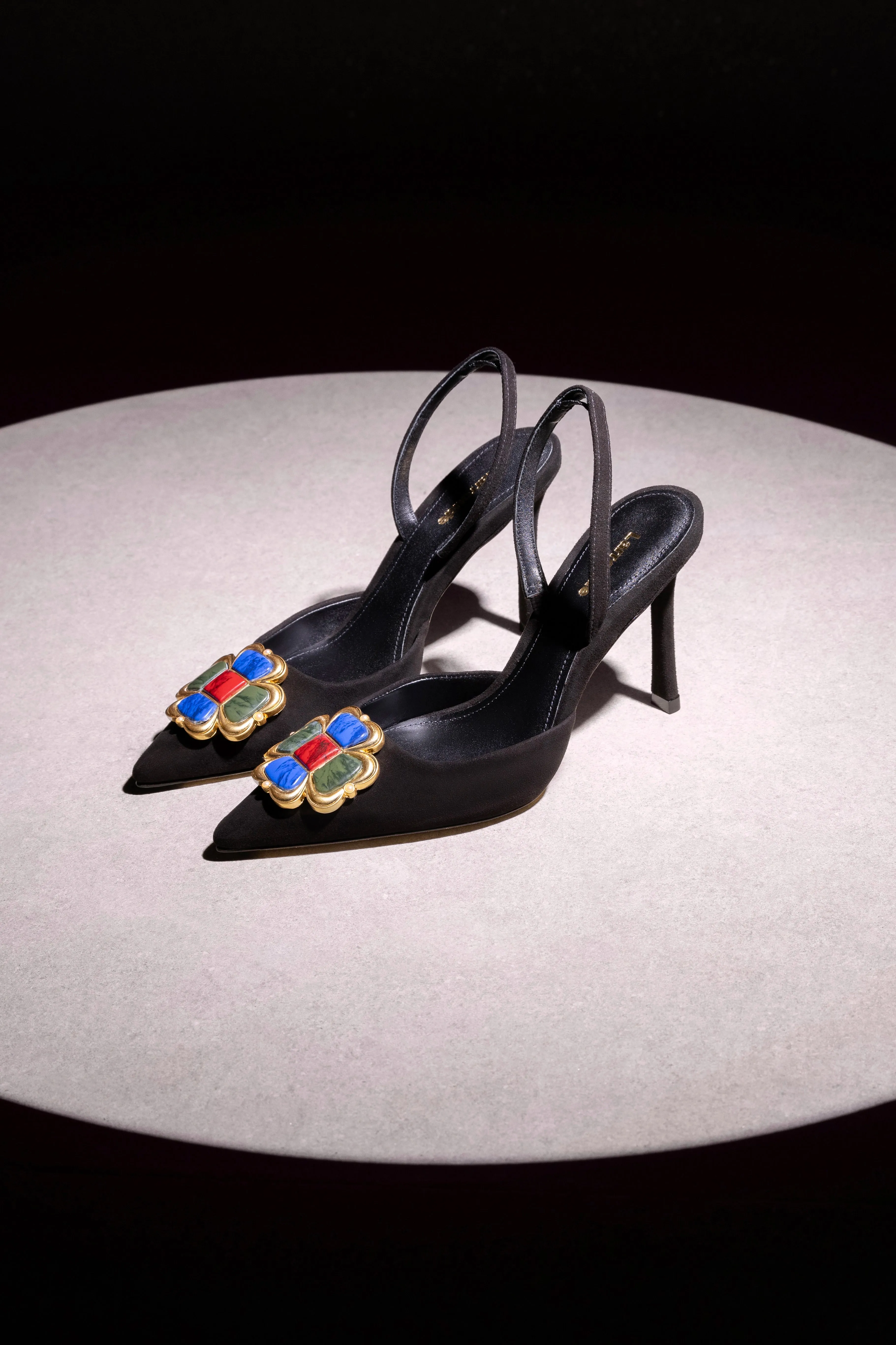 Chrissy Pump In Black Leather sold by Larroude product image thumbnail 2