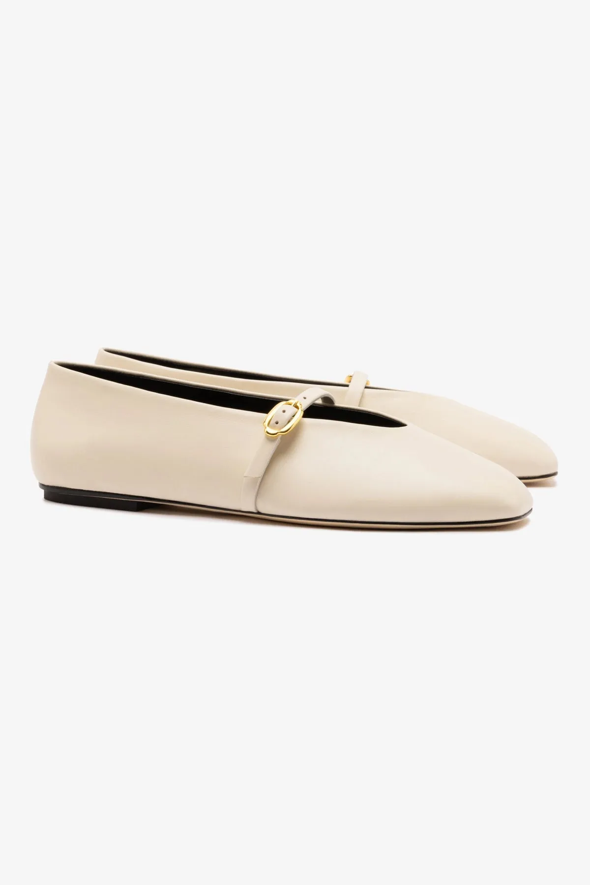 Misty Ballerina Flat In Ivory Leather sold by Larroude product image thumbnail 3