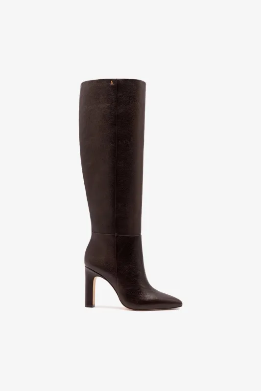 Cindy Hi Boot In Brown Leather sold by Larroude