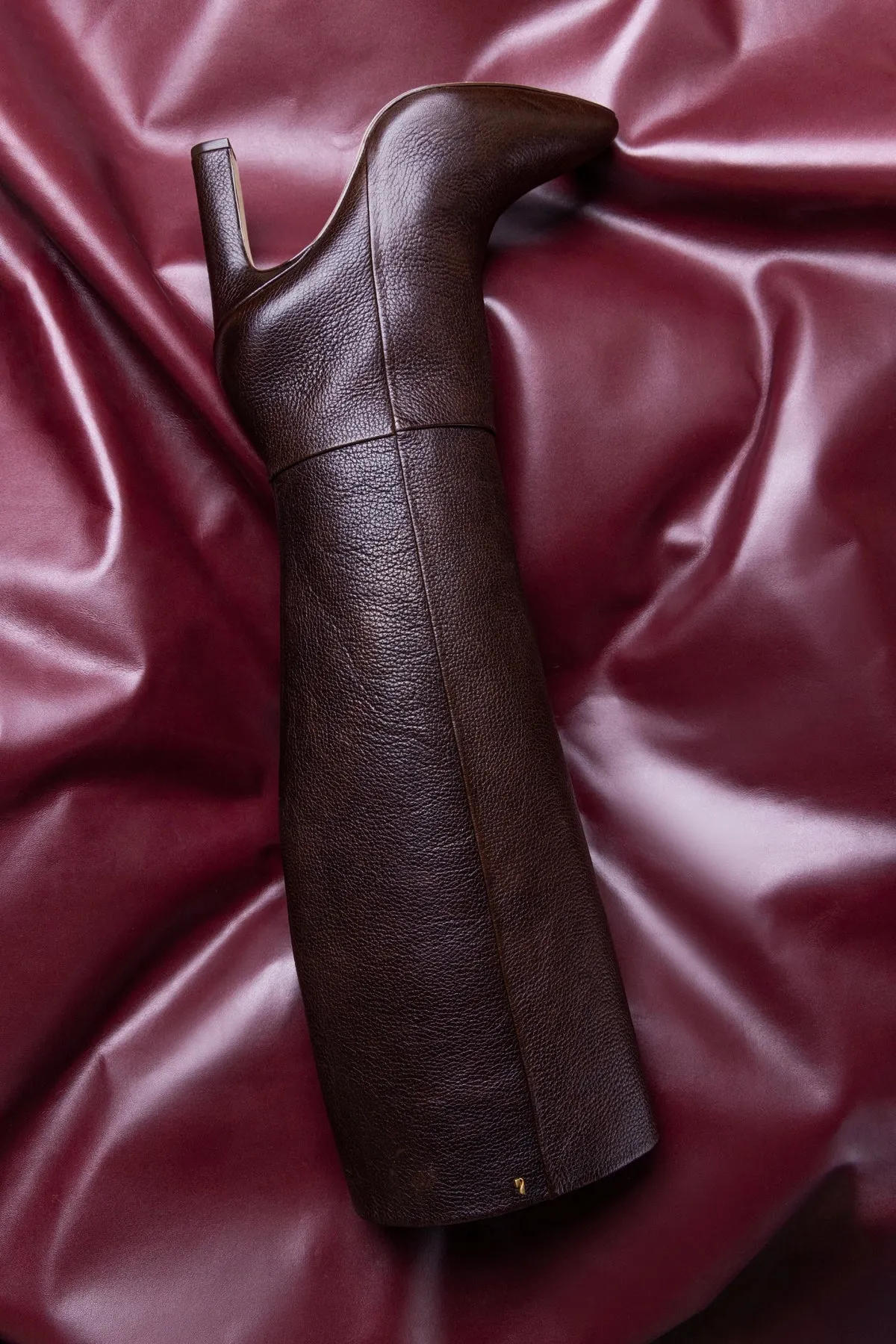 Cindy Hi Boot In Brown Leather sold by Larroude product image thumbnail 2