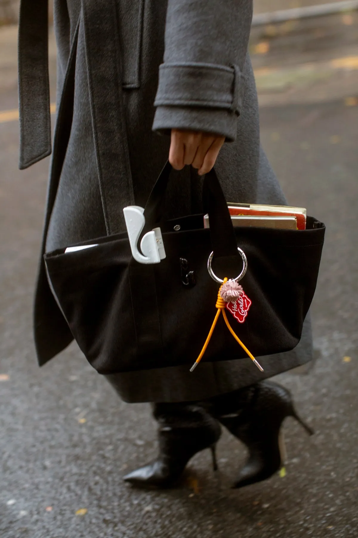 Americana Tote Bag In Black Denim sold by Larroude product image thumbnail 2