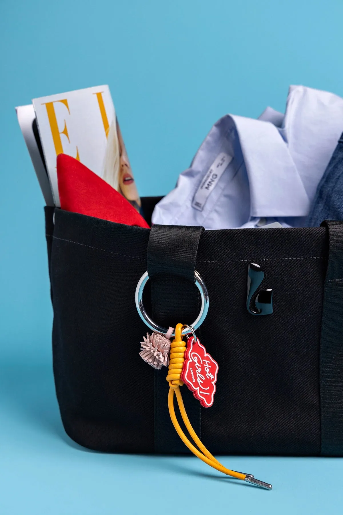 Americana Tote Bag In Black Denim sold by Larroude product image thumbnail 5