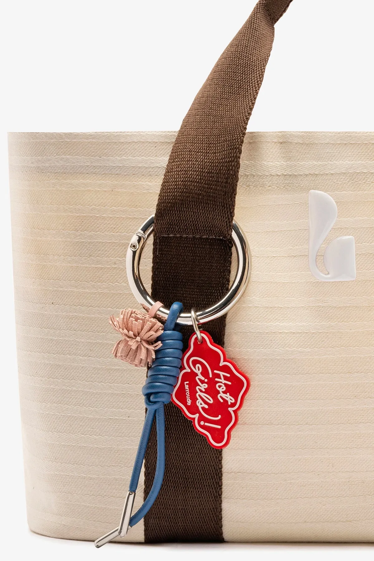 Americana Tote Bag In Ivory Awning Stripe sold by Larroude product image thumbnail 4