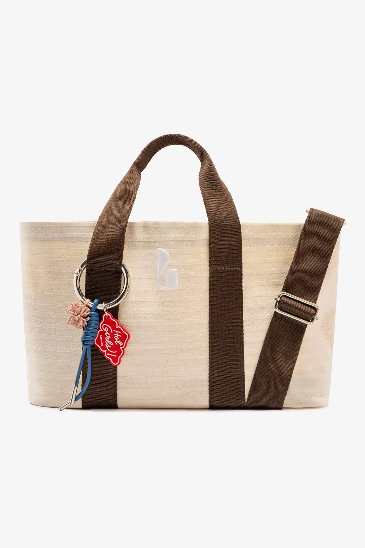 Americana Tote Bag In Ivory Awning Stripe sold by Larroude