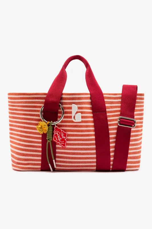 Americana Tote Bag In Tulip Awning Stripe sold by Larroude