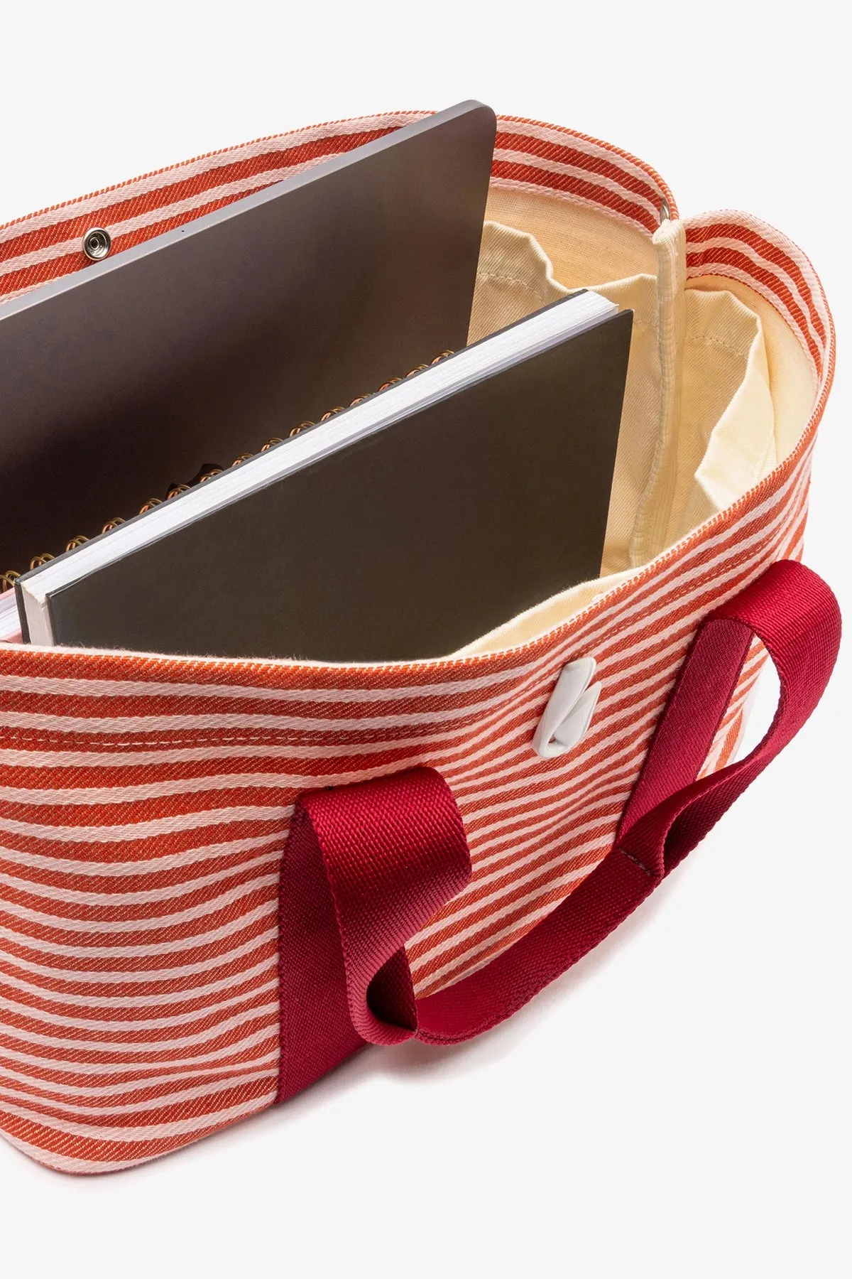 Americana Tote Bag In Tulip Awning Stripe sold by Larroude product image thumbnail 5