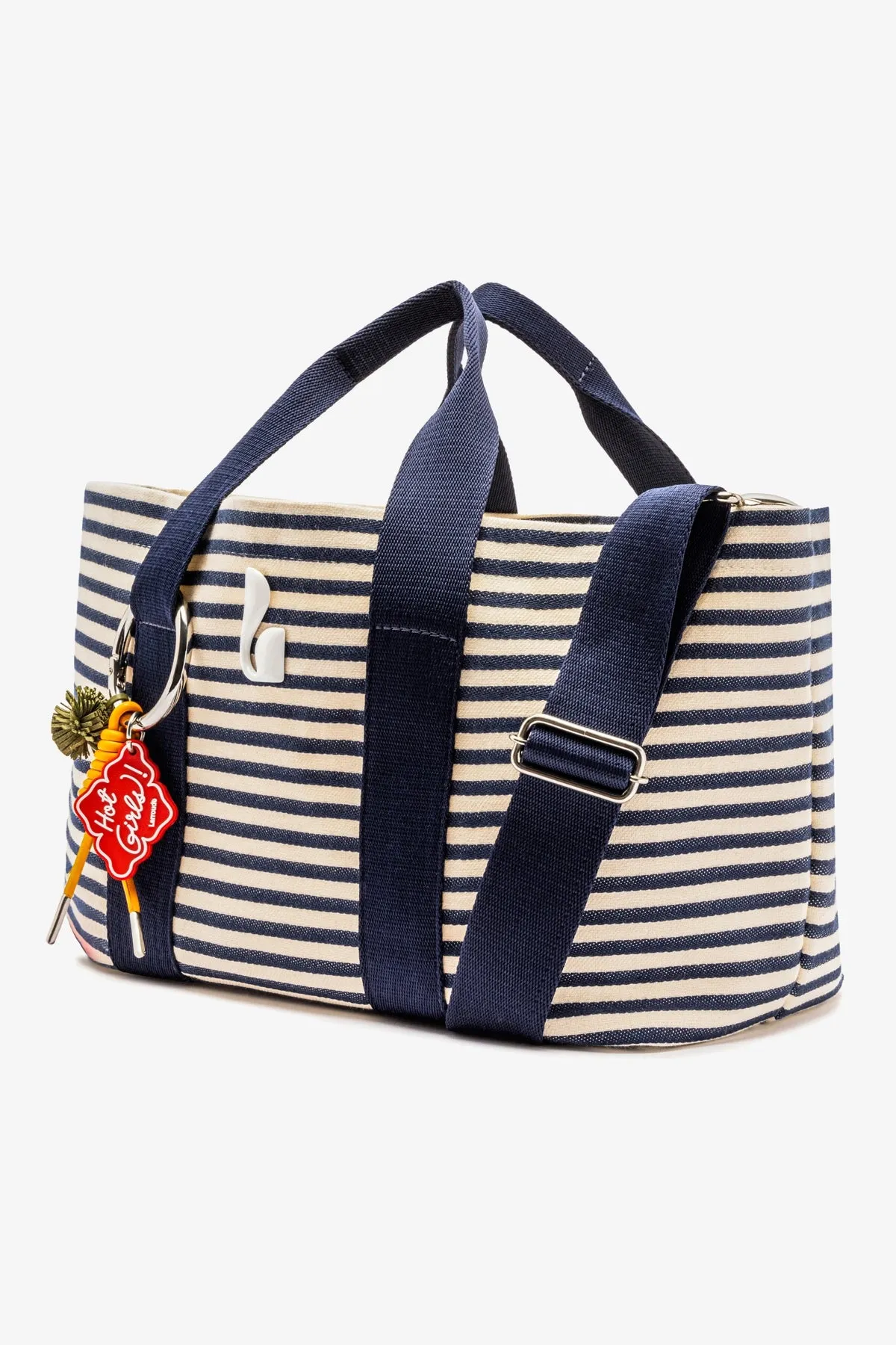 Americana Tote Bag In Indigo And Natural Awning Stripe sold by Larroude product image thumbnail 3