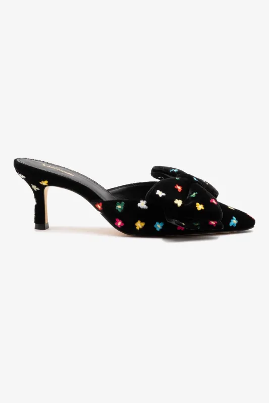 Mini Elle Pump In Black Velvet sold by Larroude