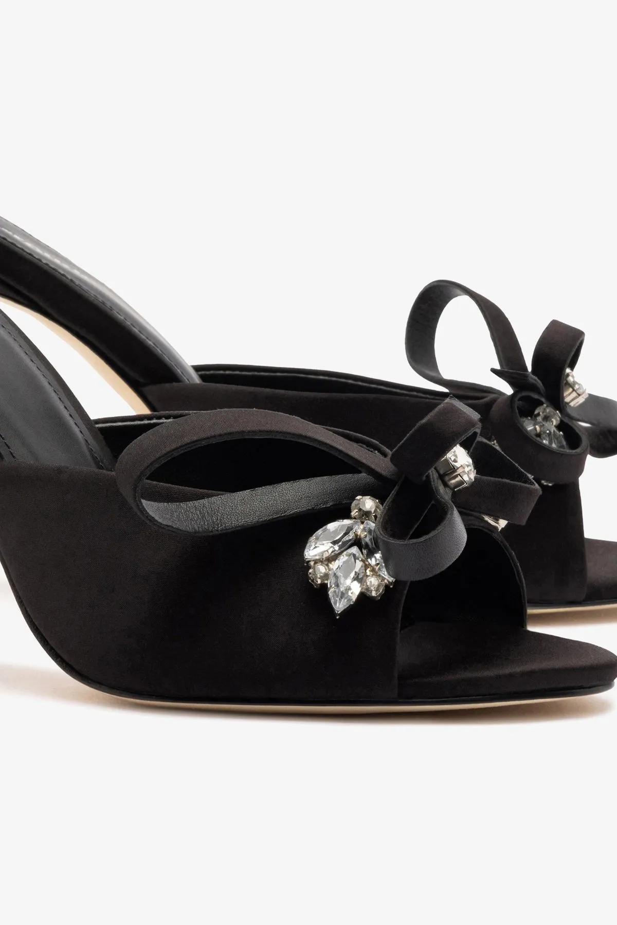 Rosett Mule In Black Satin sold by Larroude product image thumbnail 4