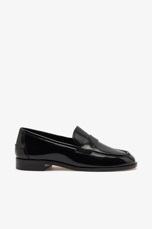 Larroudé x Parke Loafer In Black Box Leather sold by Larroude
