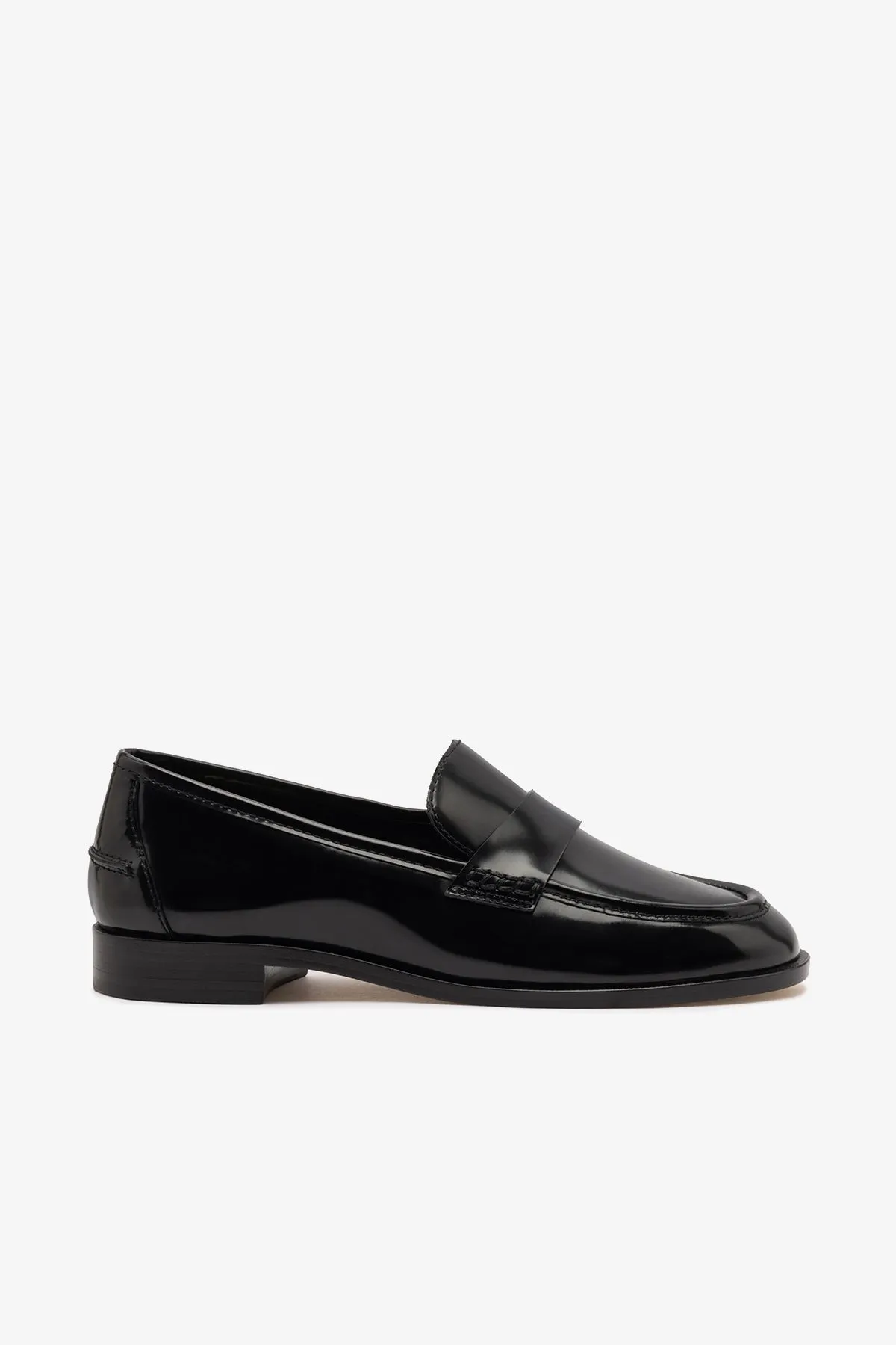 Larroudé x Parke Loafer In Black Box Leather sold by Larroude