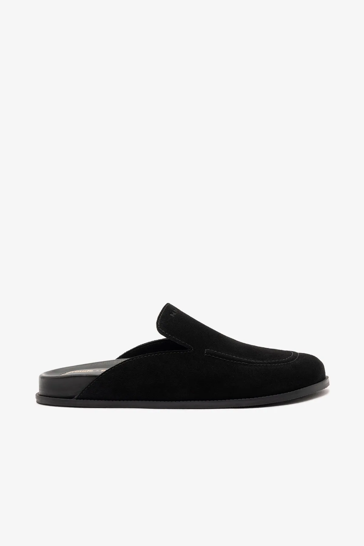 Larroudé x Parke Clog In Black Suede sold by Larroude