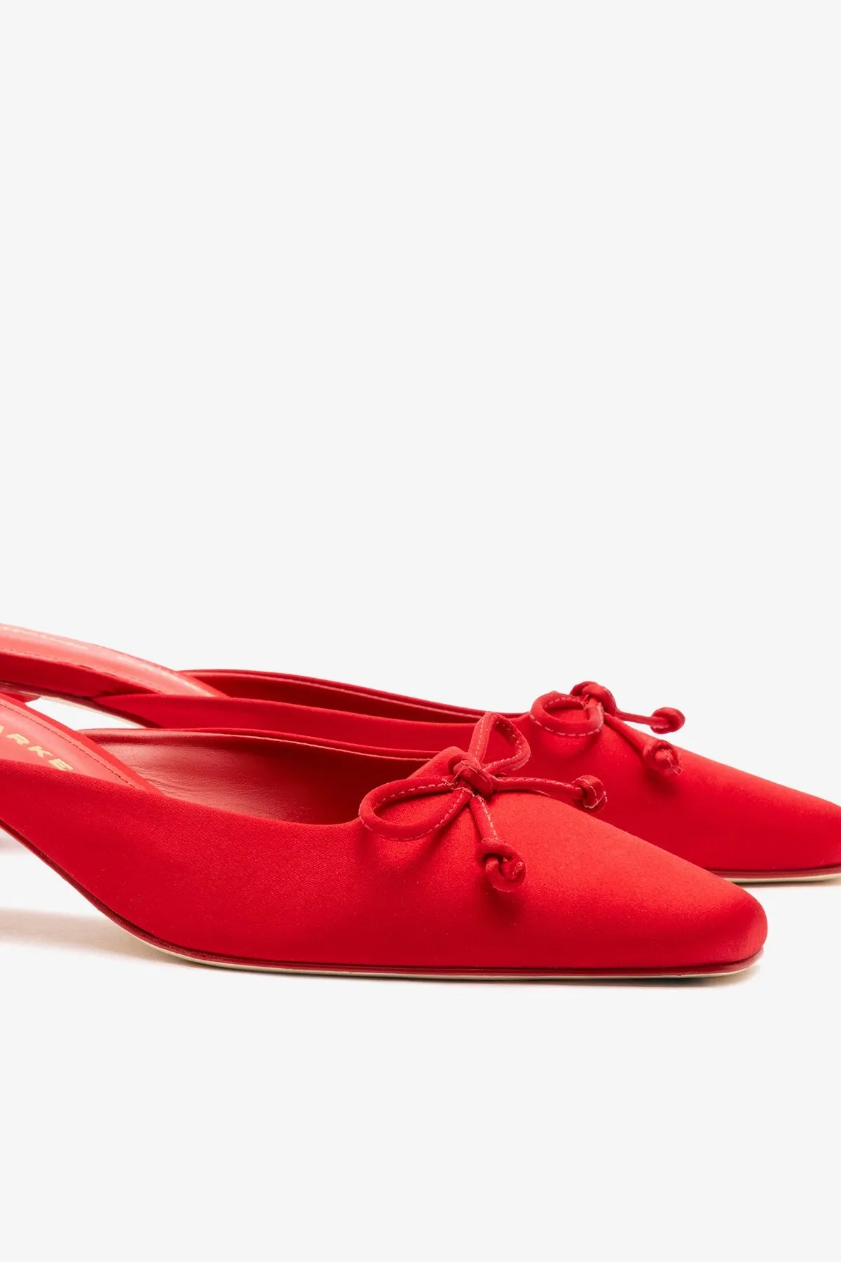 Larroudé x Parke Mule In Cherry Satin sold by Larroude product image thumbnail 4