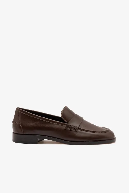 Larroudé x Parke Loafer In Brown Leather sold by Larroude