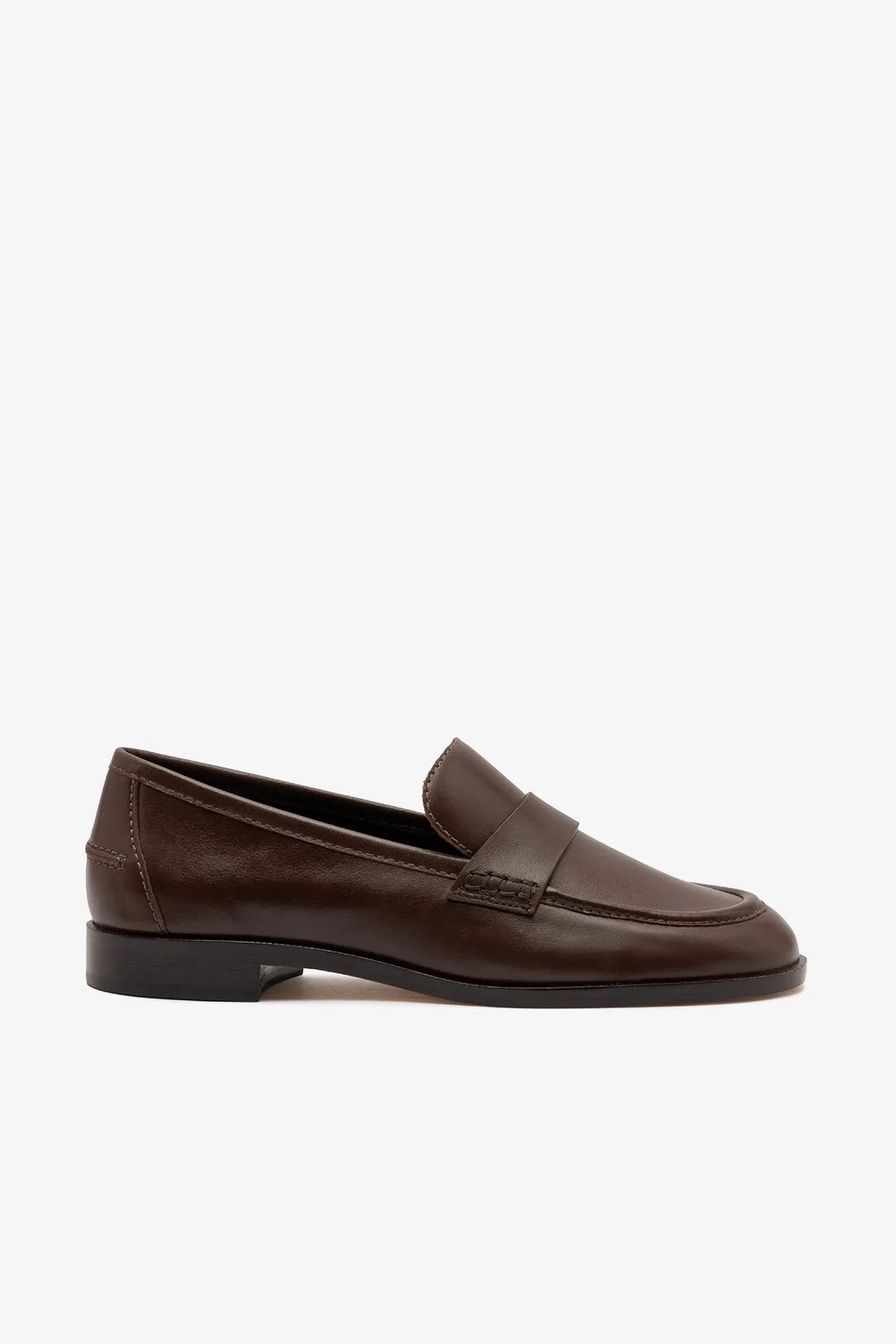 Larroudé x Parke Loafer In Brown Leather sold by Larroude