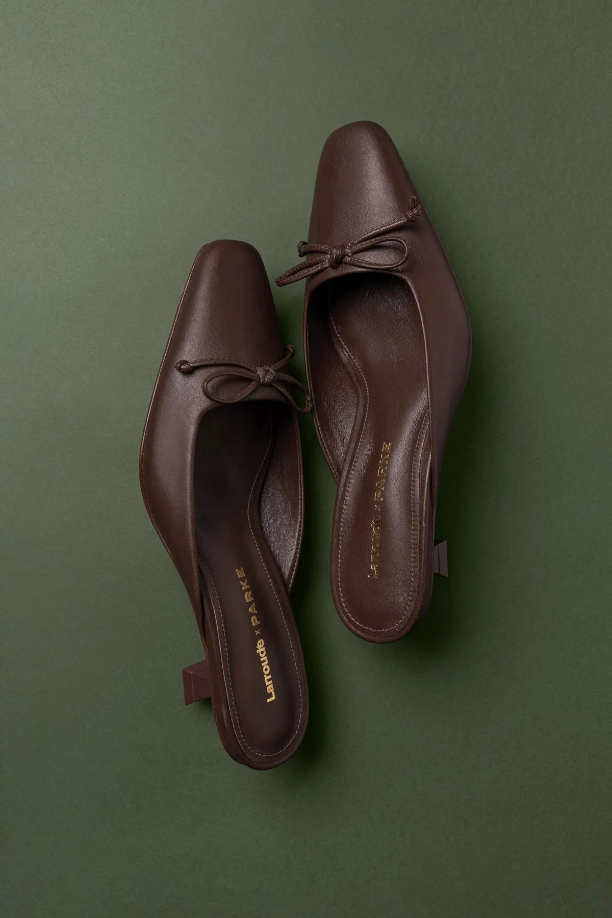 Larroudé x Parke Mule In Brown Leather sold by Larroude product image thumbnail 5