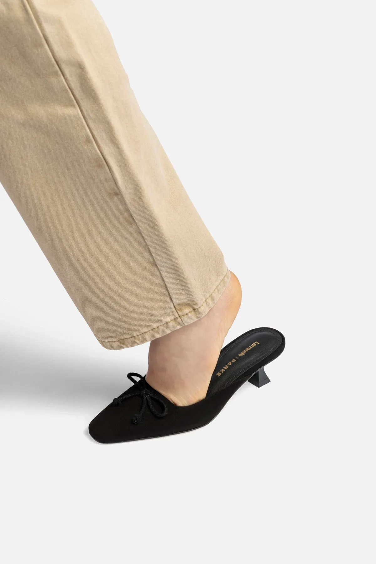 Larroudé x Parke Mule In Black Suede sold by Larroude product image thumbnail 5