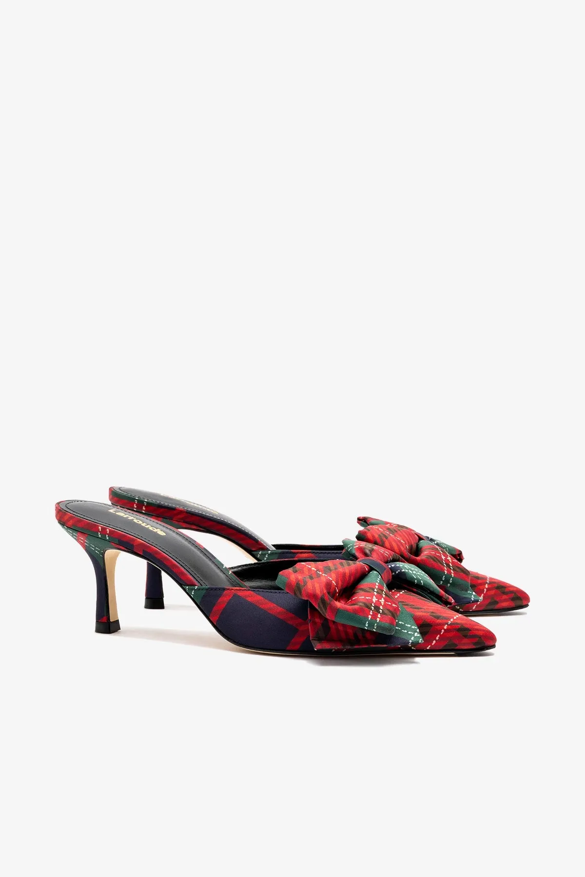 Mini Elle Pump In Red Tartan Satin sold by Larroude product image thumbnail 3