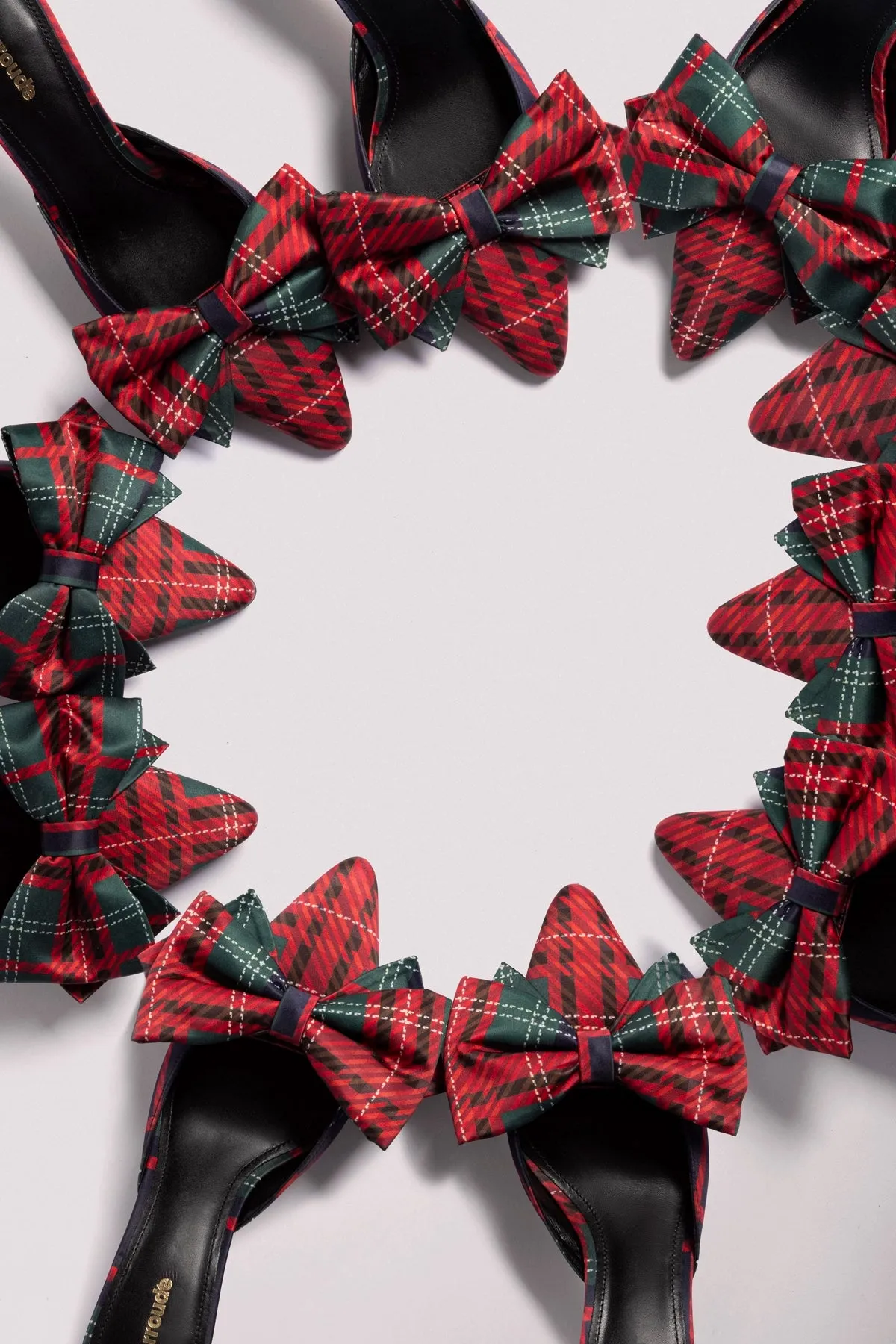 Mini Elle Pump In Red Tartan Satin sold by Larroude product image thumbnail 5