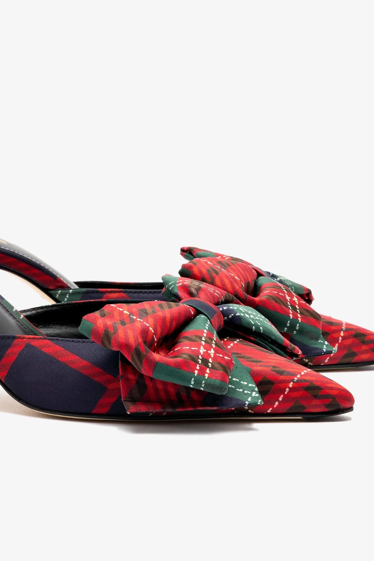 Mini Elle Pump In Red Tartan Satin sold by Larroude product image thumbnail 4