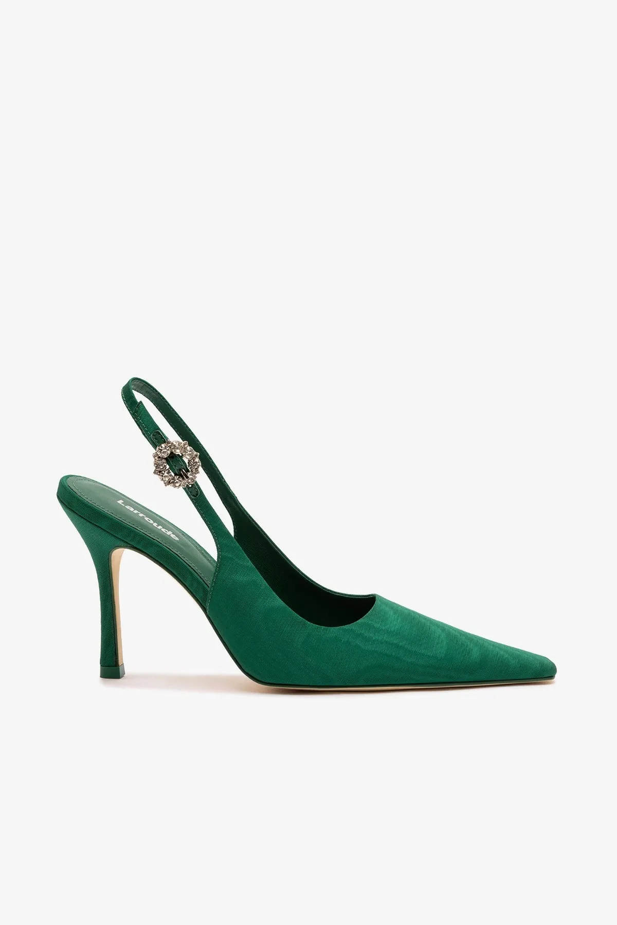 Carine Pump In Emerald Leather sold by Larroude