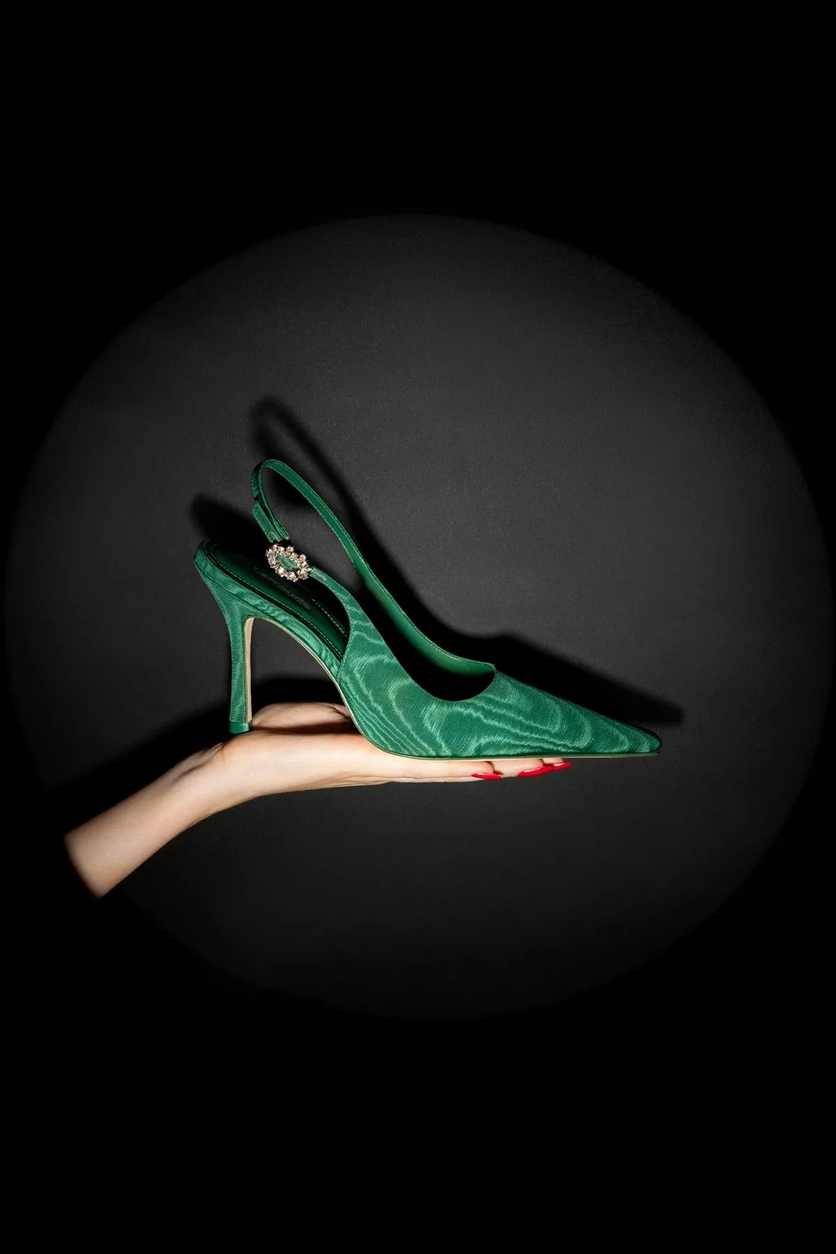 Carine Pump In Emerald Leather sold by Larroude product image thumbnail 2