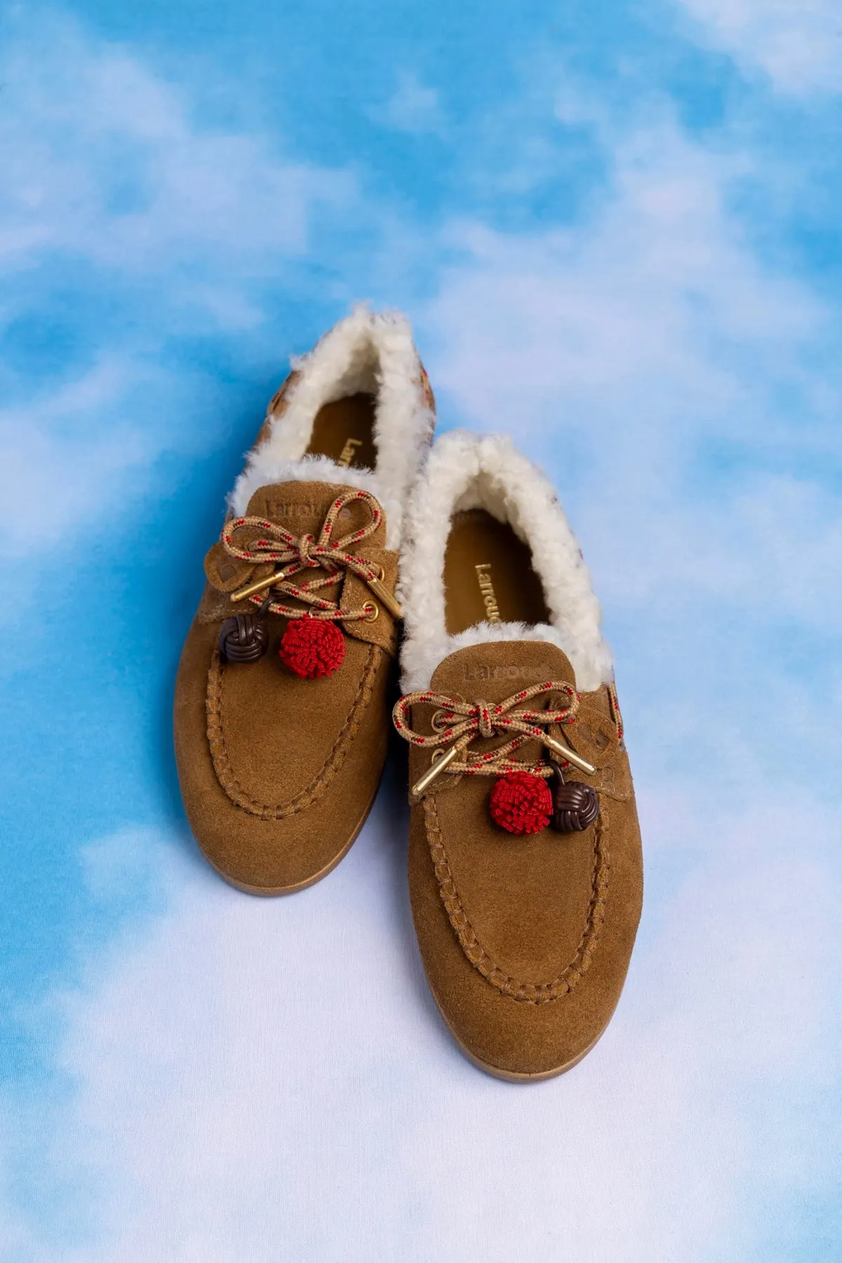 Cyprus Boat Shoe In Russet Suede and Natural Shearling sold by Larroude product image thumbnail 5
