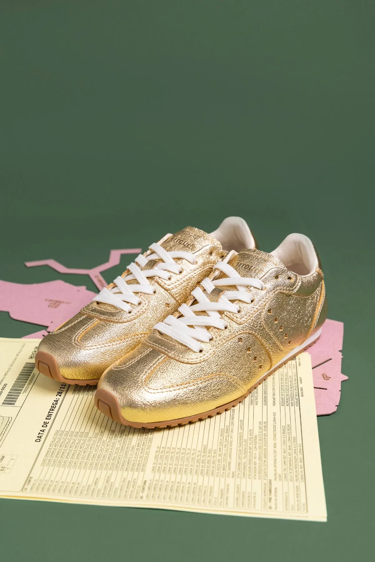 Stella Sneaker In Gold Metallic Leather sold by Larroude product image thumbnail 2