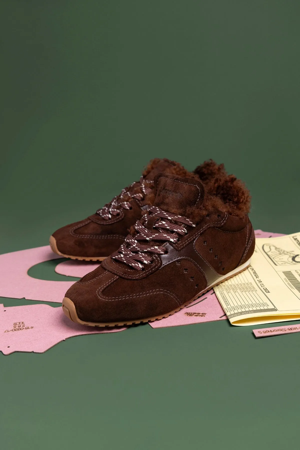 Stella Sneaker In Brown Suede and Brown Shearling sold by Larroude product image thumbnail 2
