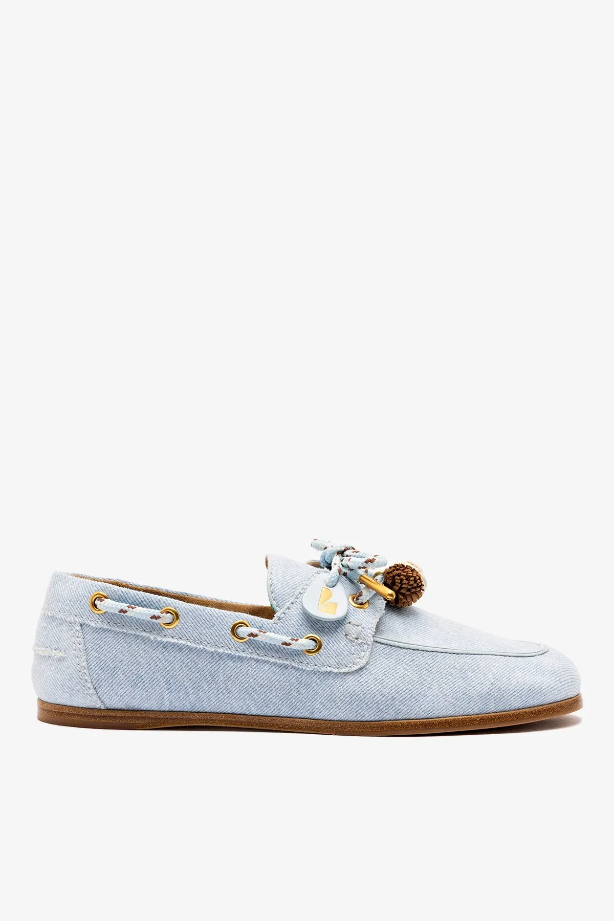 Cyprus Boat Shoe In Maya Denim sold by Larroude