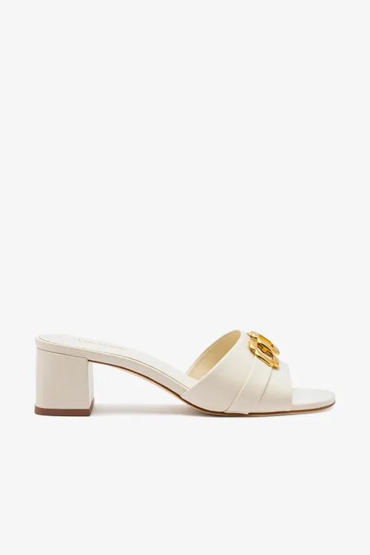 Franca Block Sandal In Ivory Leather sold by Larroude