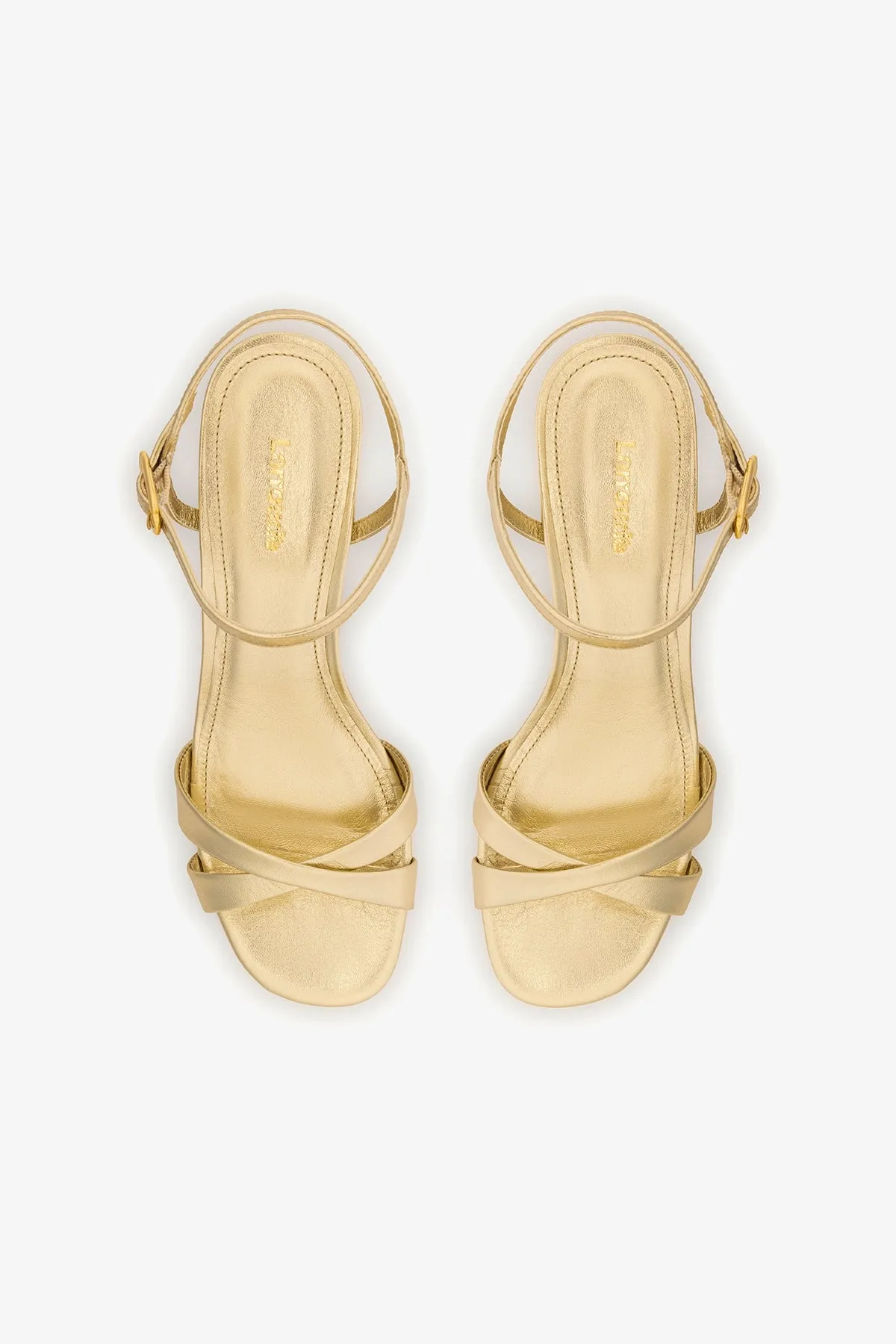 Bianca Low Sandal In Platina Metallic Leather sold by Larroude product image thumbnail 4