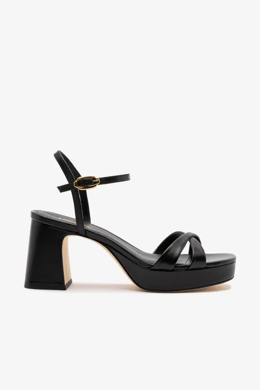 Bianca Low Sandal In Black Leather sold by Larroude