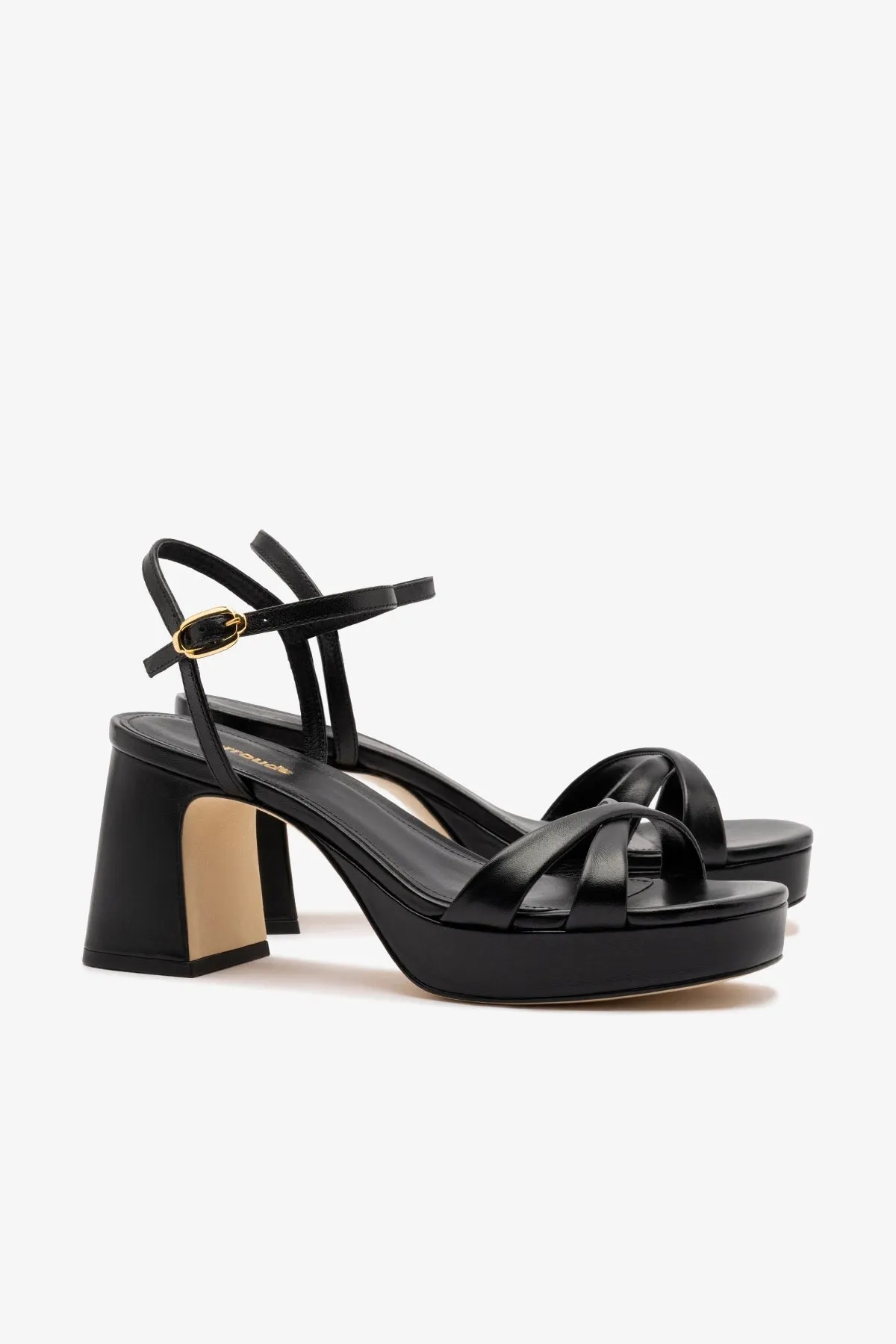 Bianca Low Sandal In Black Leather sold by Larroude product image thumbnail 2