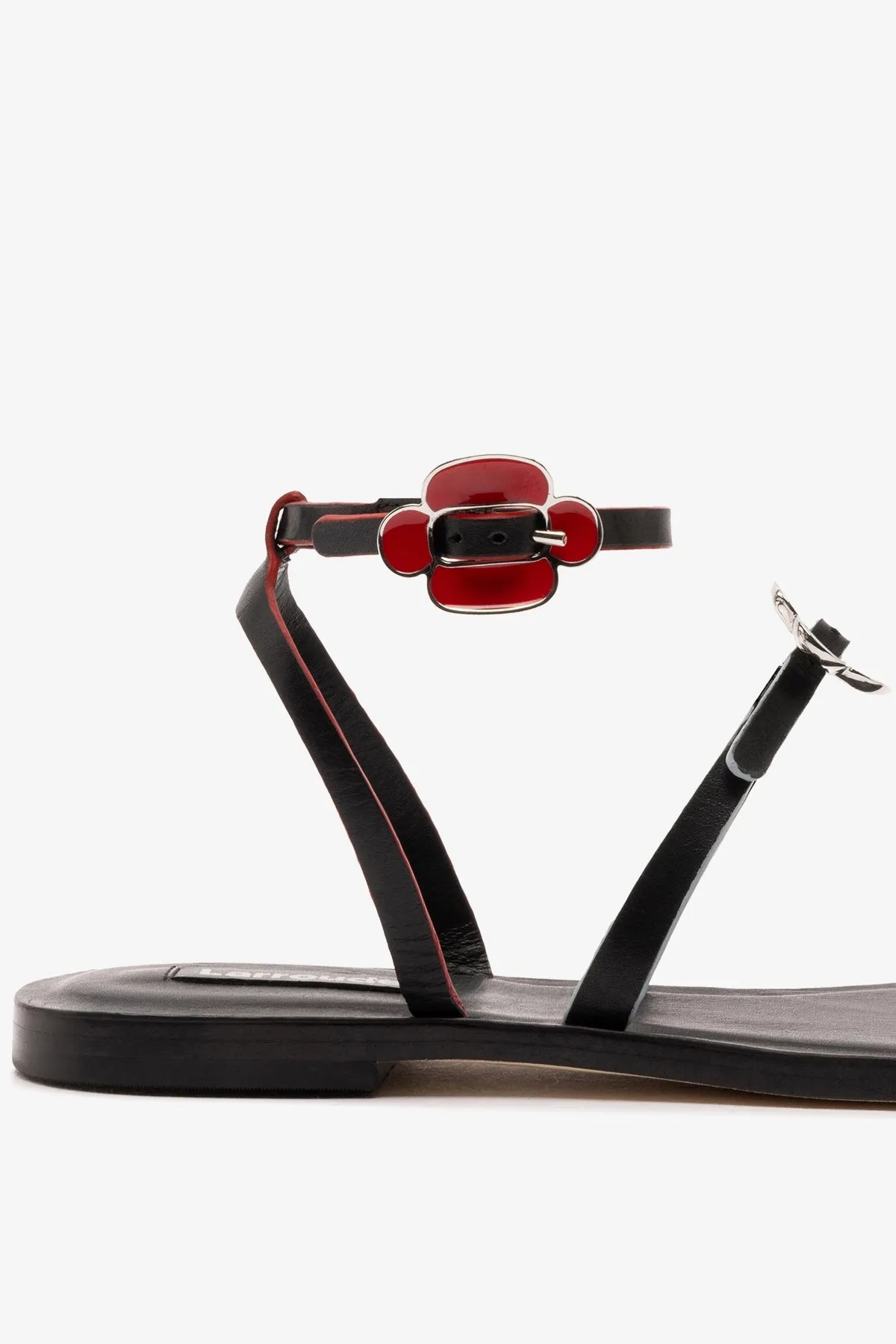 Tinx Flat Sandal In Black Leather sold by Larroude product image thumbnail 4