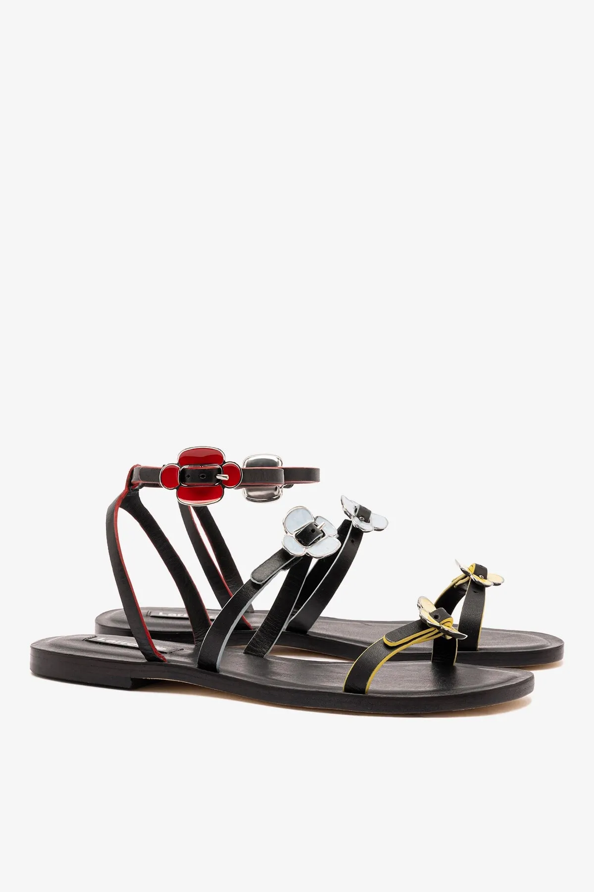 Tinx Flat Sandal In Black Leather sold by Larroude product image thumbnail 3