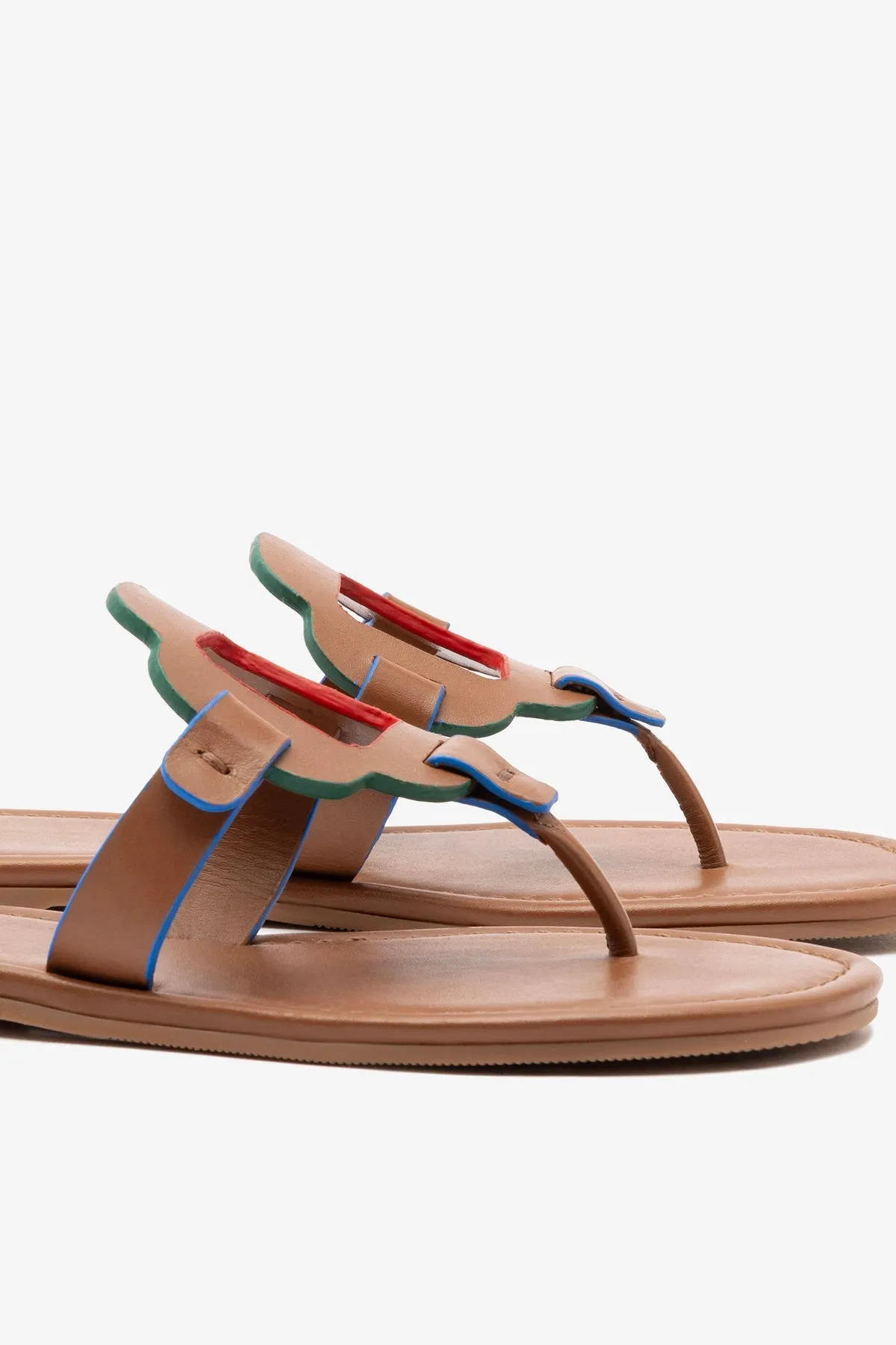 Margherita Thong Sandal In Caramel Leather sold by Larroude product image thumbnail 4