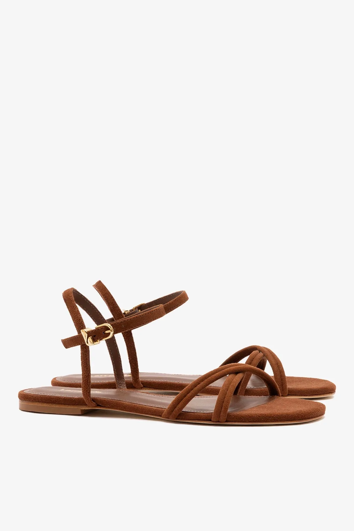Annie Ankle Strap Sandal In Burnt Umber Leather sold by Larroude product image thumbnail 3