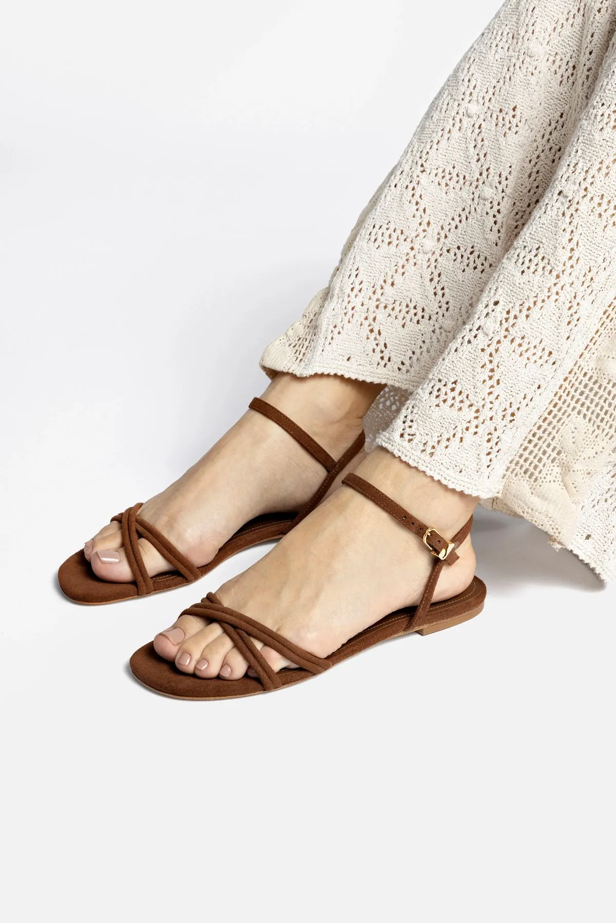 Annie Ankle Strap Sandal In Burnt Umber Leather sold by Larroude product image thumbnail 2