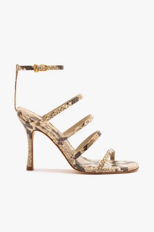 Sasha Sandal In Natural Snake Leather sold by Larroude