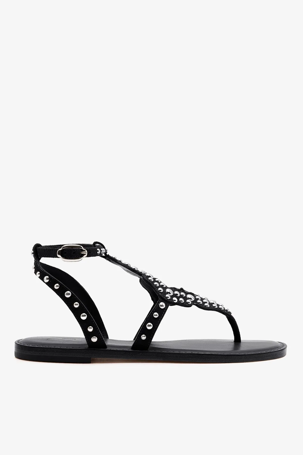 Fiorella Sandal In Black Suede sold by Larroude