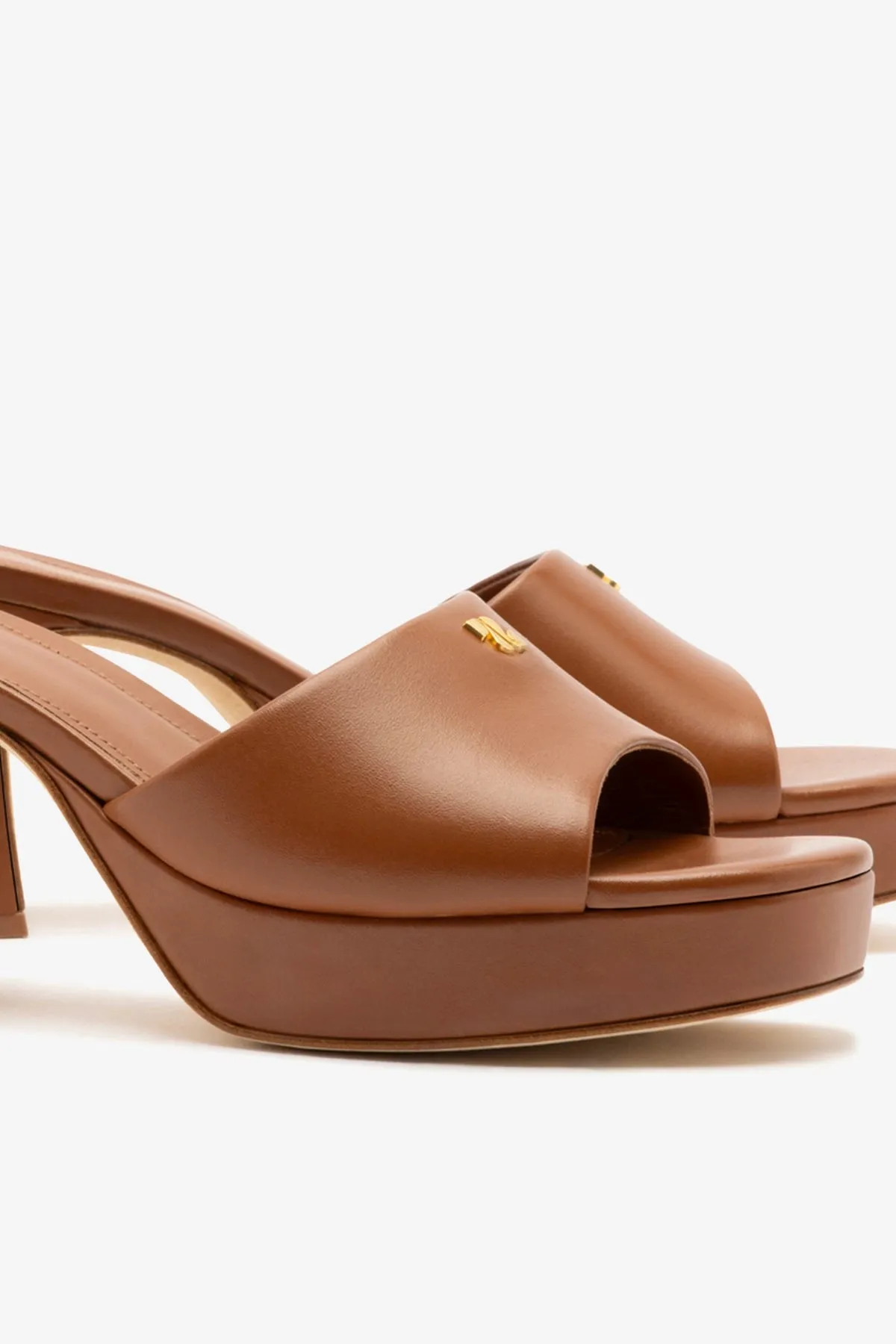 Dolly Low Mule In Caramel Leather sold by Larroude product image thumbnail 4
