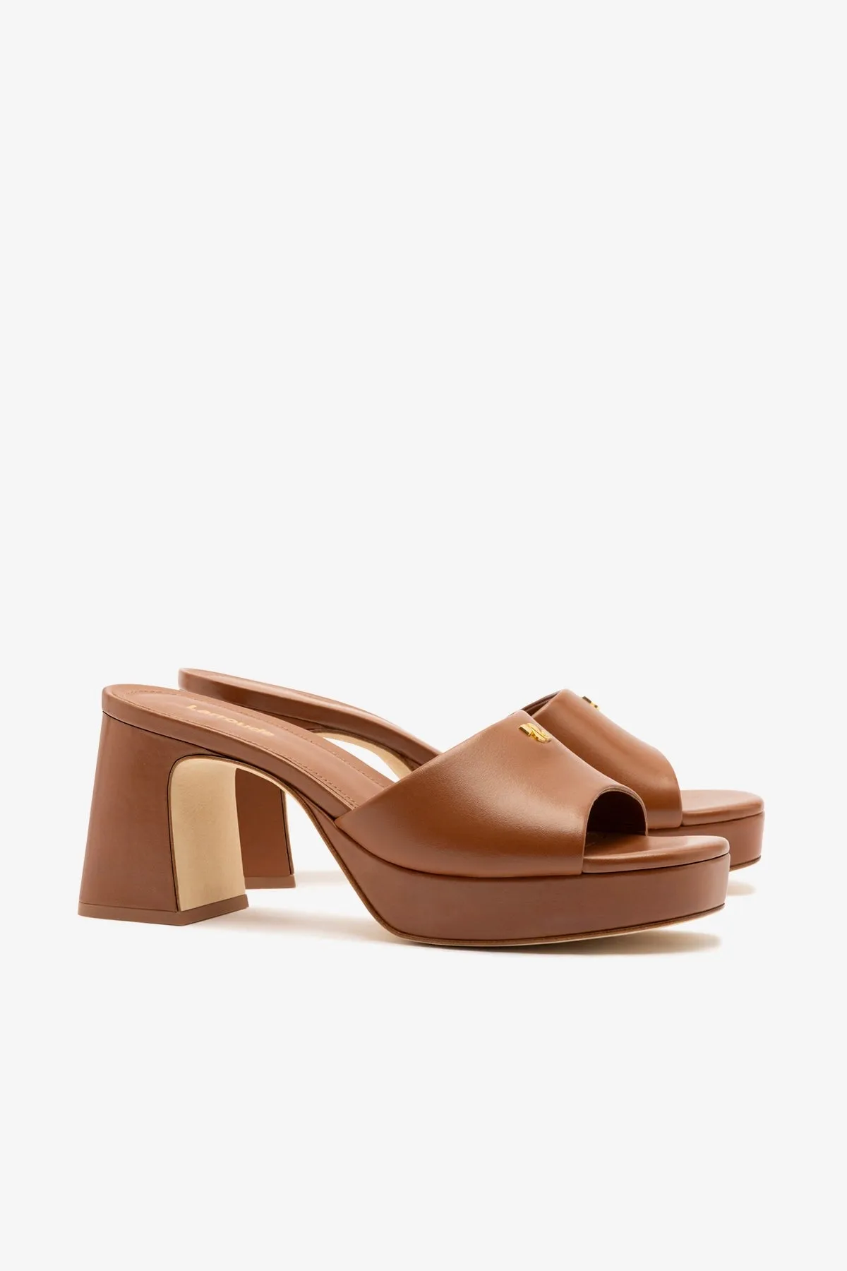 Dolly Low Mule In Caramel Leather sold by Larroude product image thumbnail 3