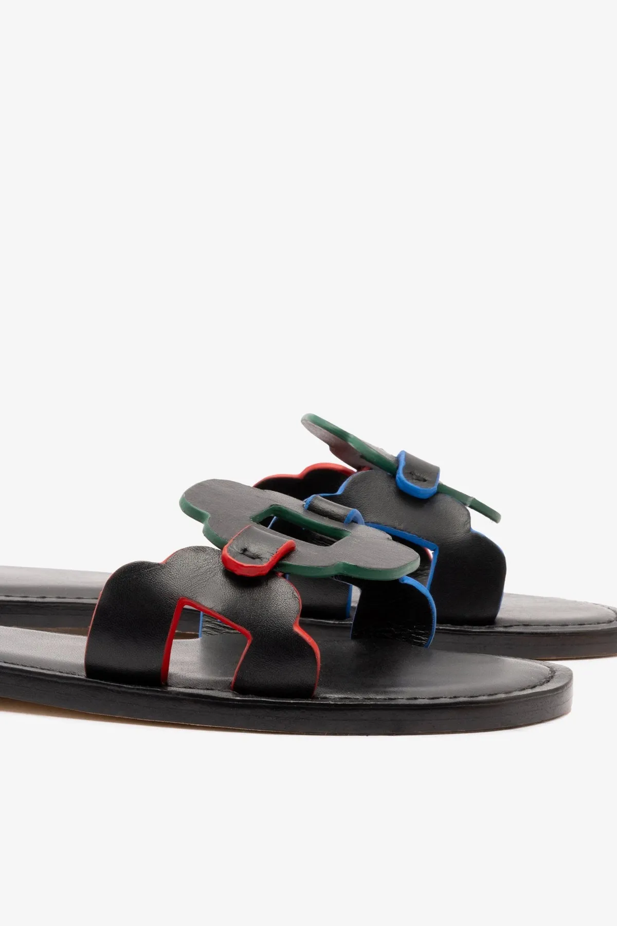 Margherita Slide In Black Leather sold by Larroude product image thumbnail 4
