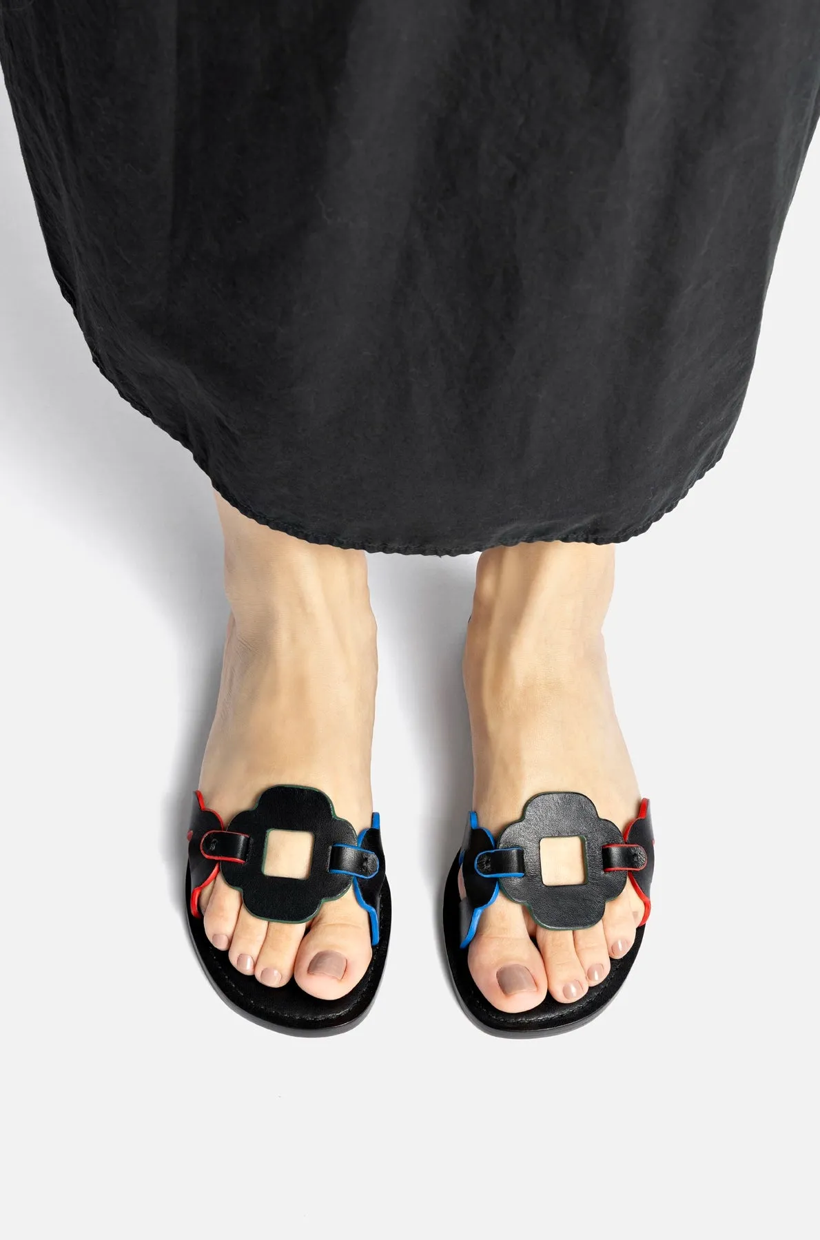 Margherita Slide In Black Leather sold by Larroude product image thumbnail 5