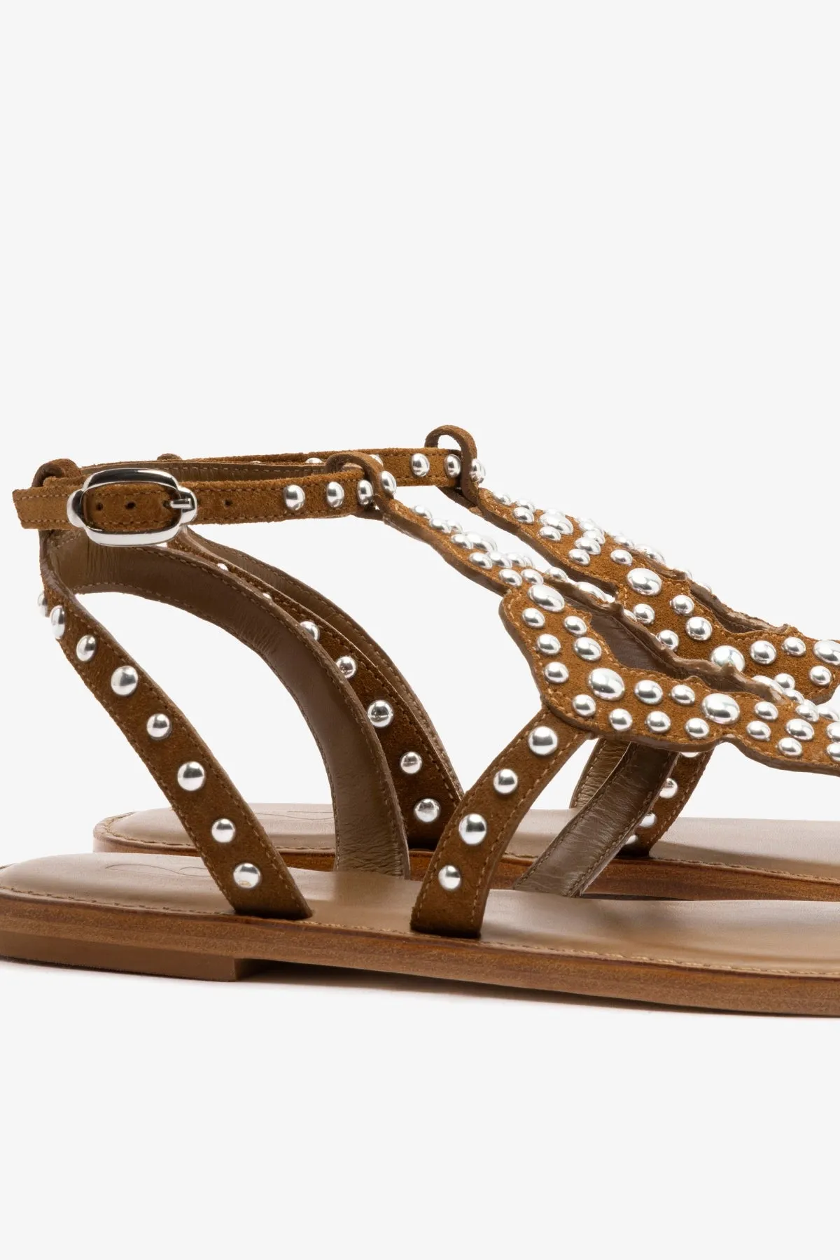 Fiorella Sandal In Russet Suede sold by Larroude product image thumbnail 4